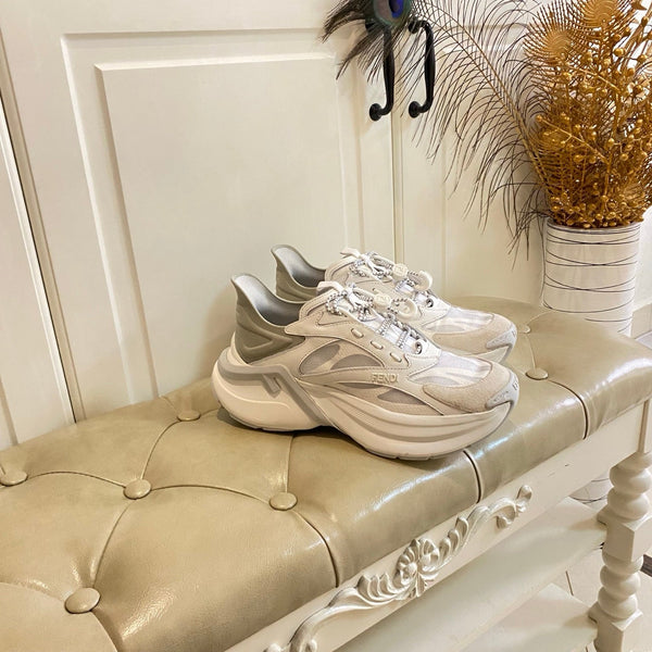 Fendi F-Light Sneakers White Cowhide Mesh 688134