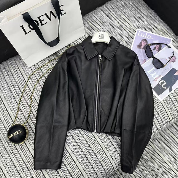 Loewe Draped Jacket Black Nappa Lambskin 348575