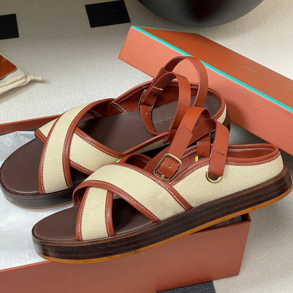 LP Sandal Beige Orange Brown Cowhide 312167