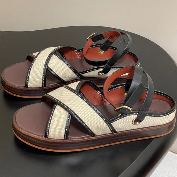 LP Sandal Beige Brown Cowhide 312168