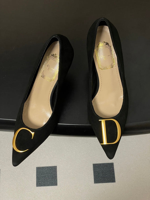 CD 26 High-Heeled 85 Pumps Black Suede 593596
