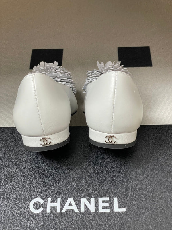 CC 26 Flower-shaped Ballet Flat White Sheepskin 593167