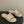 CC 26s Flat Slippers Beige Gold Fabric Sheepskin 649484