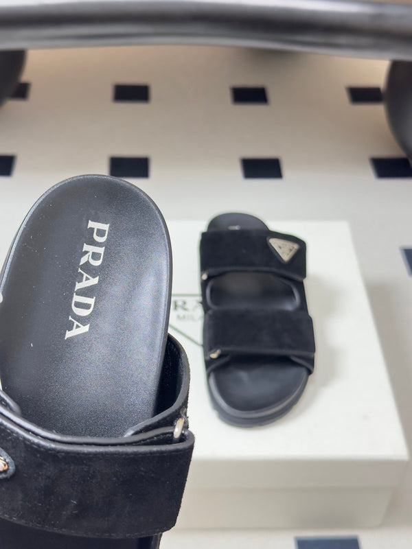 Pra 26s Band Sandals Black Suede 834765