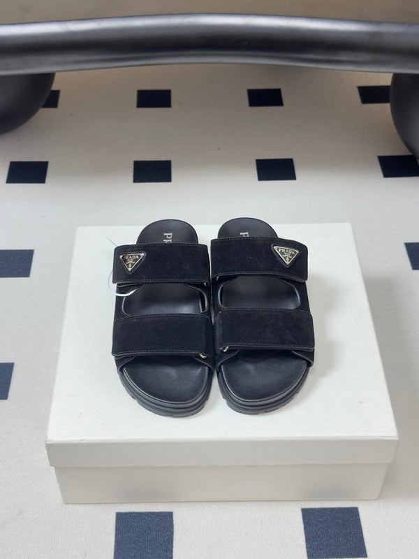 Pra 26s Band Sandals Black Suede 834765