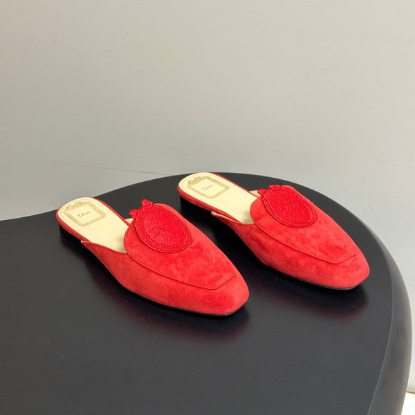 CD Médaillon Mule Red Suede 834912