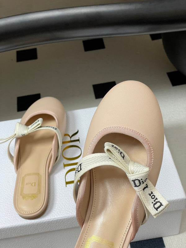 CD J'Adior Mules Pink Beige Leather 834934