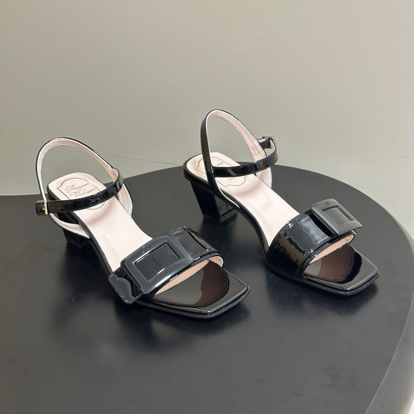 RV Belle Vivier Sandals Black Patent Leather 835129