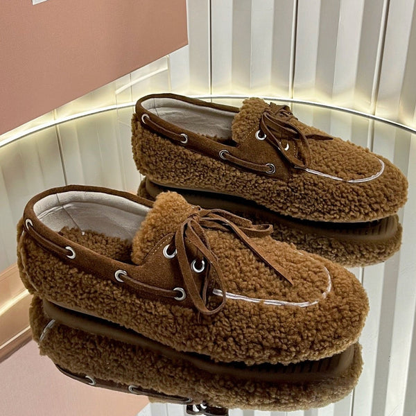Miumiu 25 Loafer Brown Wool 548414