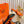 HM Cute Sandal 7cm Orange Calfskin 616210