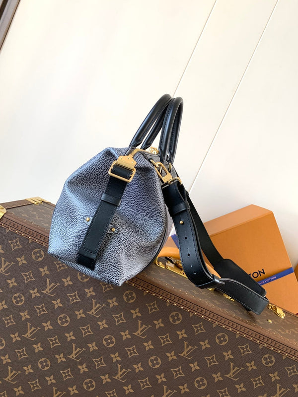 LV Nano LV Biker 38cm Black Light Gray Sheepskin & Cowhide Metal