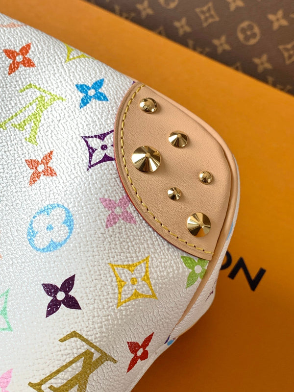 LV Boulogne PM Bag White Beige Monogram Canvas Cowhide 281679
