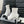 CC Ankle Boot White Calfskin Black Grosgrain
