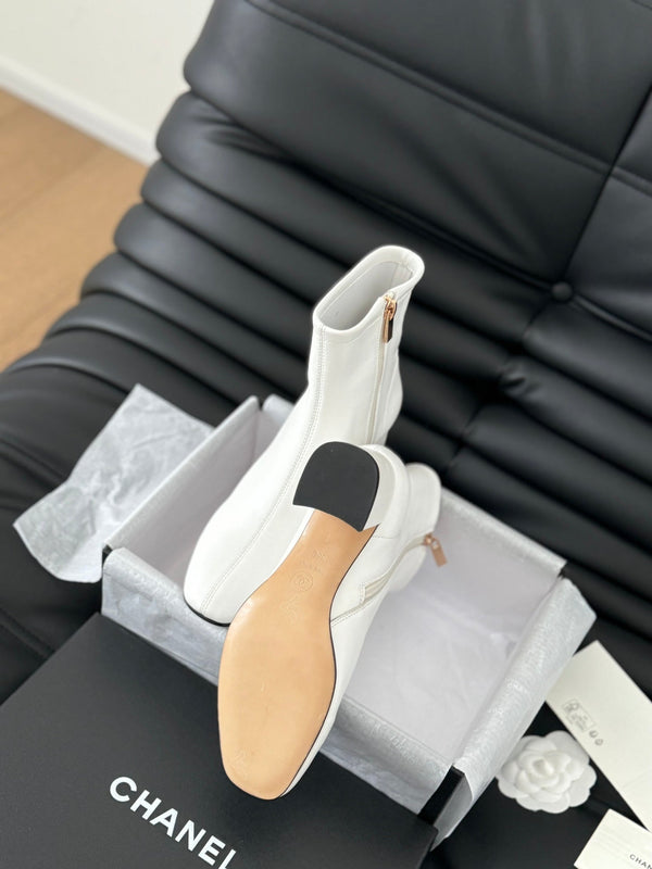 CC Ankle Boot White Calfskin