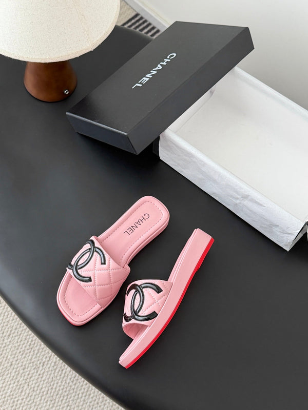 CC 26K Cambon Slippers Pink Lambskin 670824