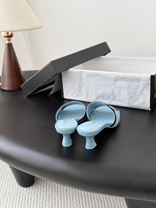 CC 2026 Heeled Sandal Black Blue Lambskin 675860
