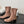 CC 26s Chunky Heel Elastic Short Boots 5cm Brown Suede 969717