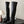 CC 26s Chunky Heel Elastic Boots 5cm Black Leather 969719