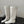 CC 26s Cambon Quilted Tall Flat Boots Ivory White Calfskin 969725