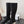 CC 26s Pearl Heel Knee High Boots Black Suede Patent Leather 127955