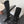 CC 26s Pearl Heel Knee High Boots Black Suede Patent Leather 127955
