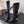 CC 26s Pearl Heel Knee High Boots Black Leather Patent 127956