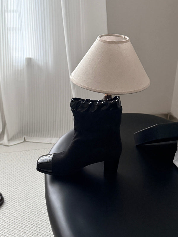CC 26s Ankle Boots Black Suede Patent Leather 127989