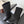 CC 26s Embroidered Logo Knee High Boots Black Pony Hair 127788