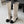 CC 26s Embroidered Logo Knee High Boots White Black Pony Hair 127790