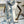 SCARF 180 CM IN WHITE MIX LIGHT BLUE CASHMERE AND SILK 408420