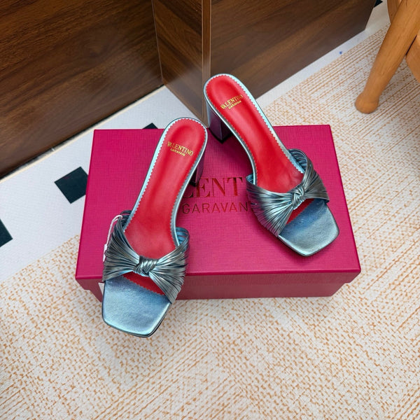VLTN 26s Annet Mules 6.5cm Blue Woven Leather 974325
