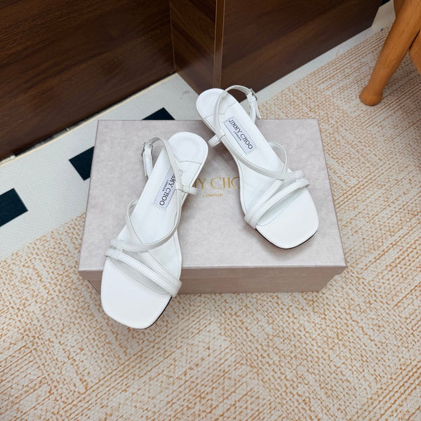 JC 26s Cleo Mule 45 Sandals 4cm White Nappa Leather 974193