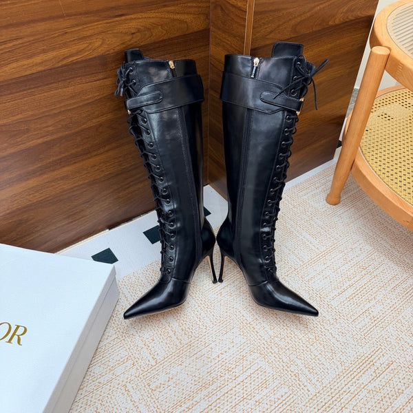 CD 26s D-Legacy Boots 8cm Black Patent Leather 973982