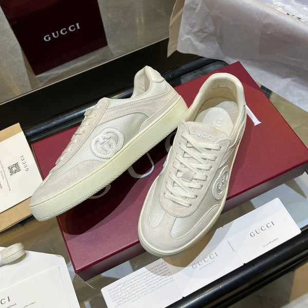 GG G75 Sneaker Cream Suede Mesh 818352