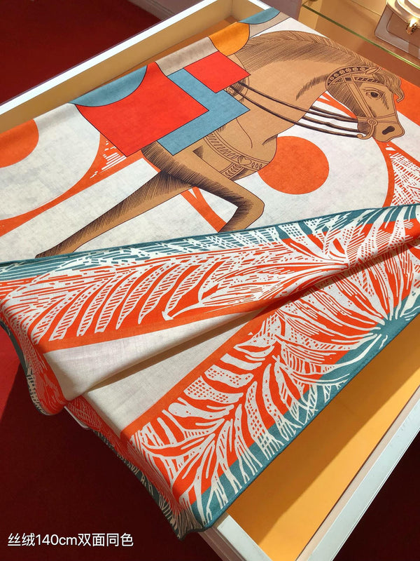 HM Elegant Knight 140 CM Orange Cashmere and Silk 293098
