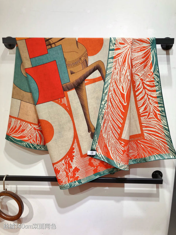 HM Elegant Knight 140 CM Orange Cashmere and Silk 293098