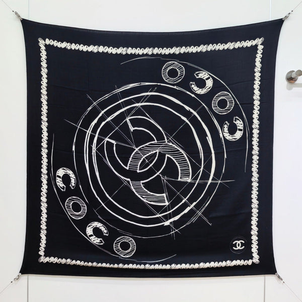 CC 25 Scarf 140CM Black Cashmere 293086