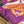 LV Scarf 90cm Purple Orange Twill Silk 136597