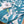 HM Sous le Charme d'Orphee Detail Scarf 90 Blue Colorful Twill Silk 194442