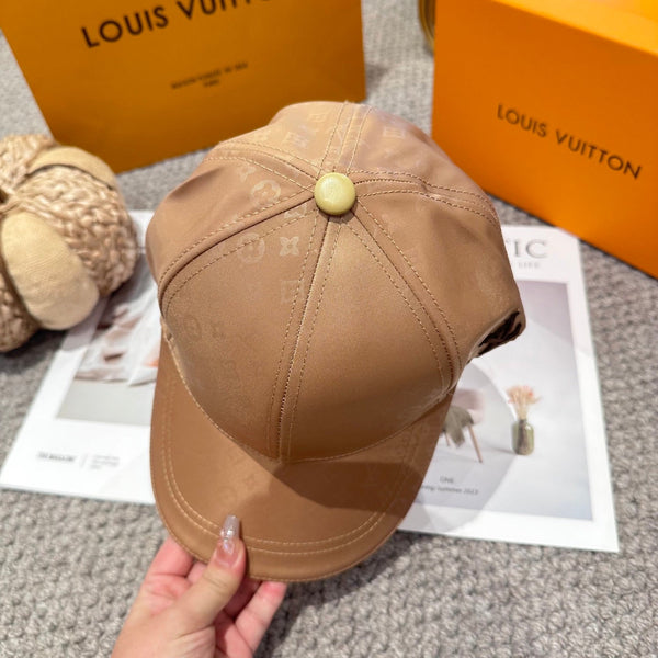 LV Baseball Cap with Logo Embroidery Camel Cotton 983647