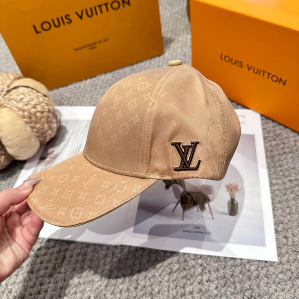 LV Baseball Cap with Logo Embroidery Camel Cotton 983647