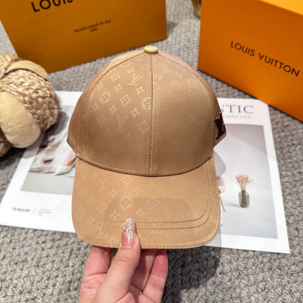 LV Baseball Cap with Logo Embroidery Camel Cotton 983647
