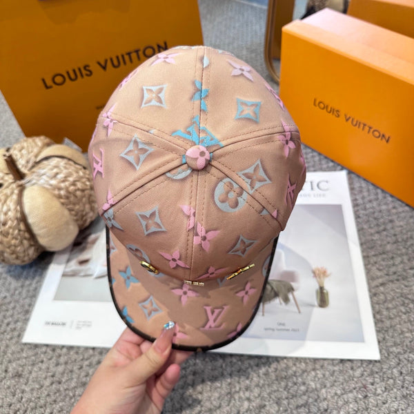 LV Baseball Cap Pink Colorful Monogram Pattern Canvas 983651