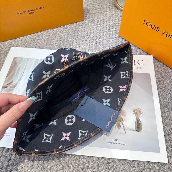 LV 26s Sun Hat Black Colorful 983655