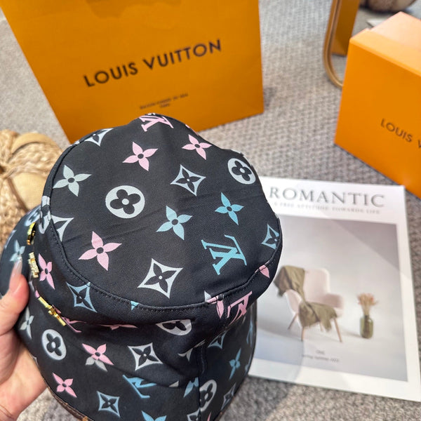 LV 26s Sun Hat Black Colorful 983655