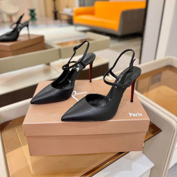 CL Jenlove Slingback 10.5cm Black Leather 635814