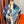 Flagship Silk Scarf 90 CM Charcoal Blue Colorful