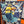 Square Scarf 90 CM Charcoal Blue Colorful Silk