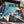 Flagship Silk Scarf 90 CM Charcoal Blue Colorful