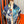 HM 25s Major Scarf 90cm Blue Yellow Cashmere 972936